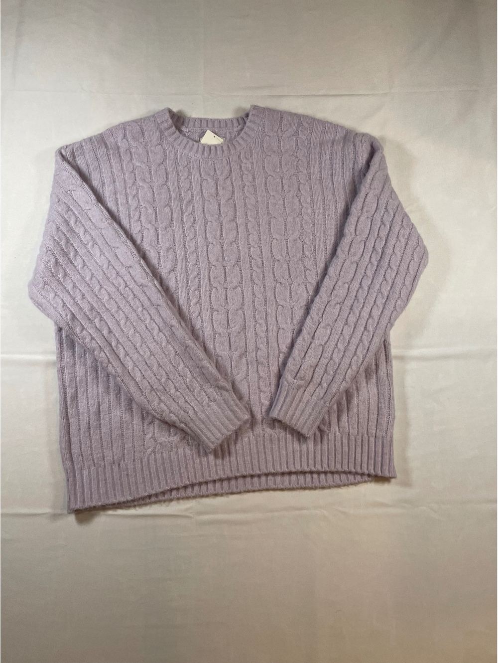 Hollister Cable Knit Sweater Medium Lavender Purple Crewneck NWT